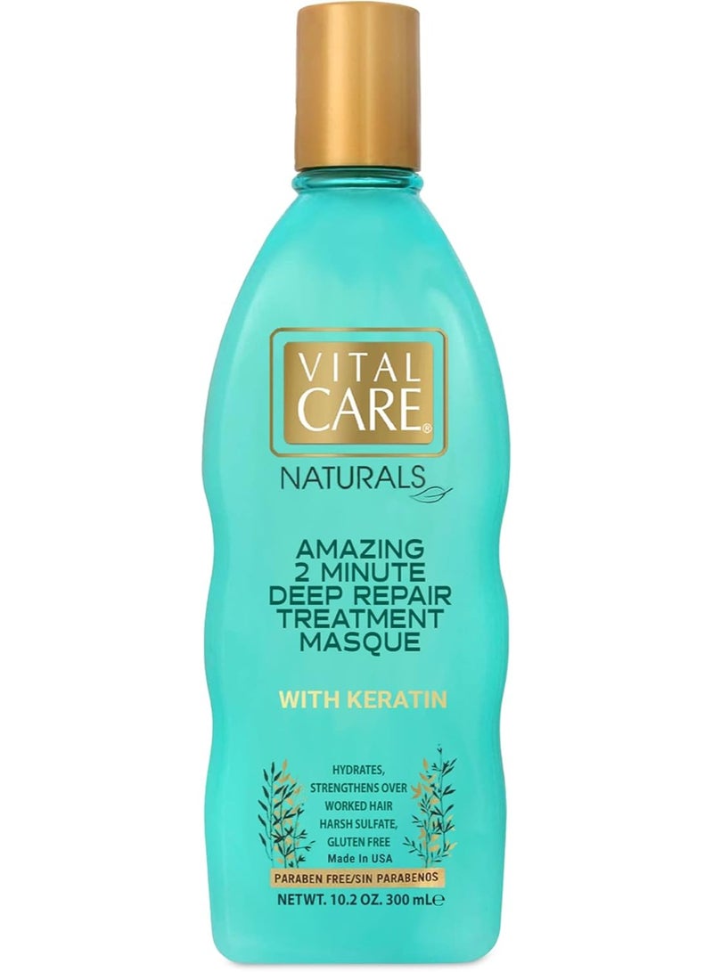 Vital Care Keratin 2-Minute Repair Hair Masque - Gentle Keratin Complex Hair Mask Treatment is Non-Stripping for Daily Use 300ml